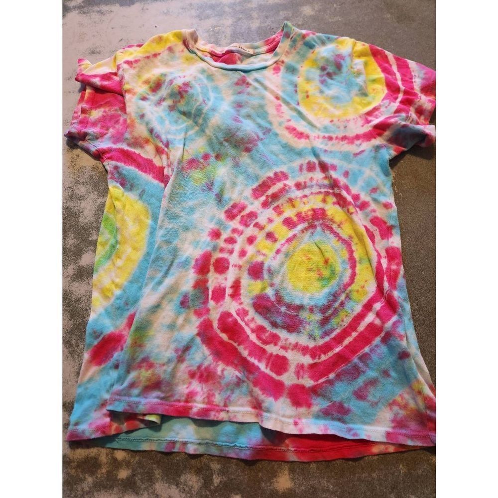 Reformation jeans multi color tie dye tshirt sz Small